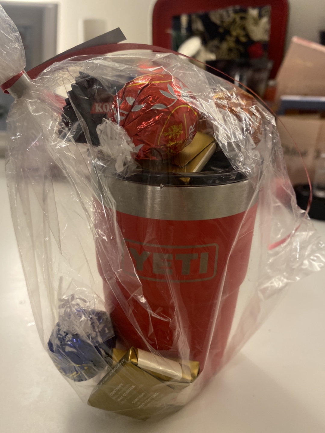 YETI Rambler Tumbler with Chocolates
