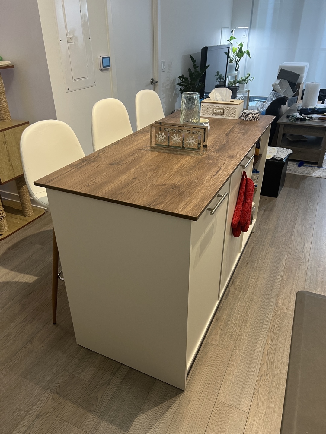 Kitchen Island with Shelves and Cabinets and Seating - photo 2