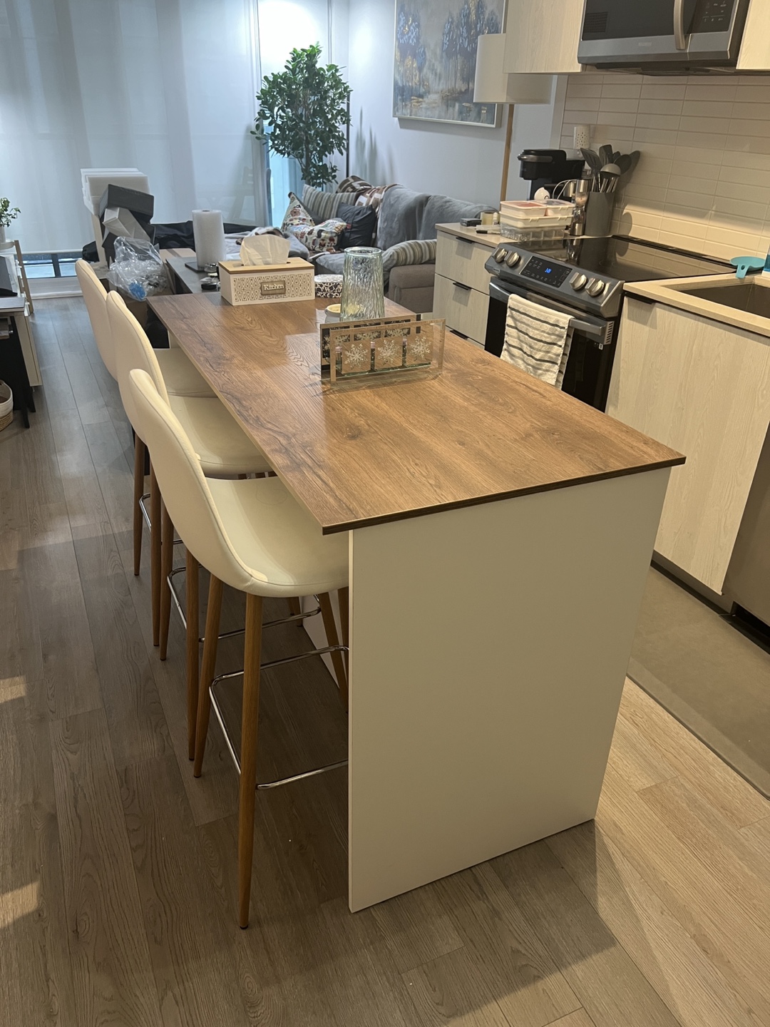 Kitchen Island with Shelves and Cabinets and Seating - photo 3