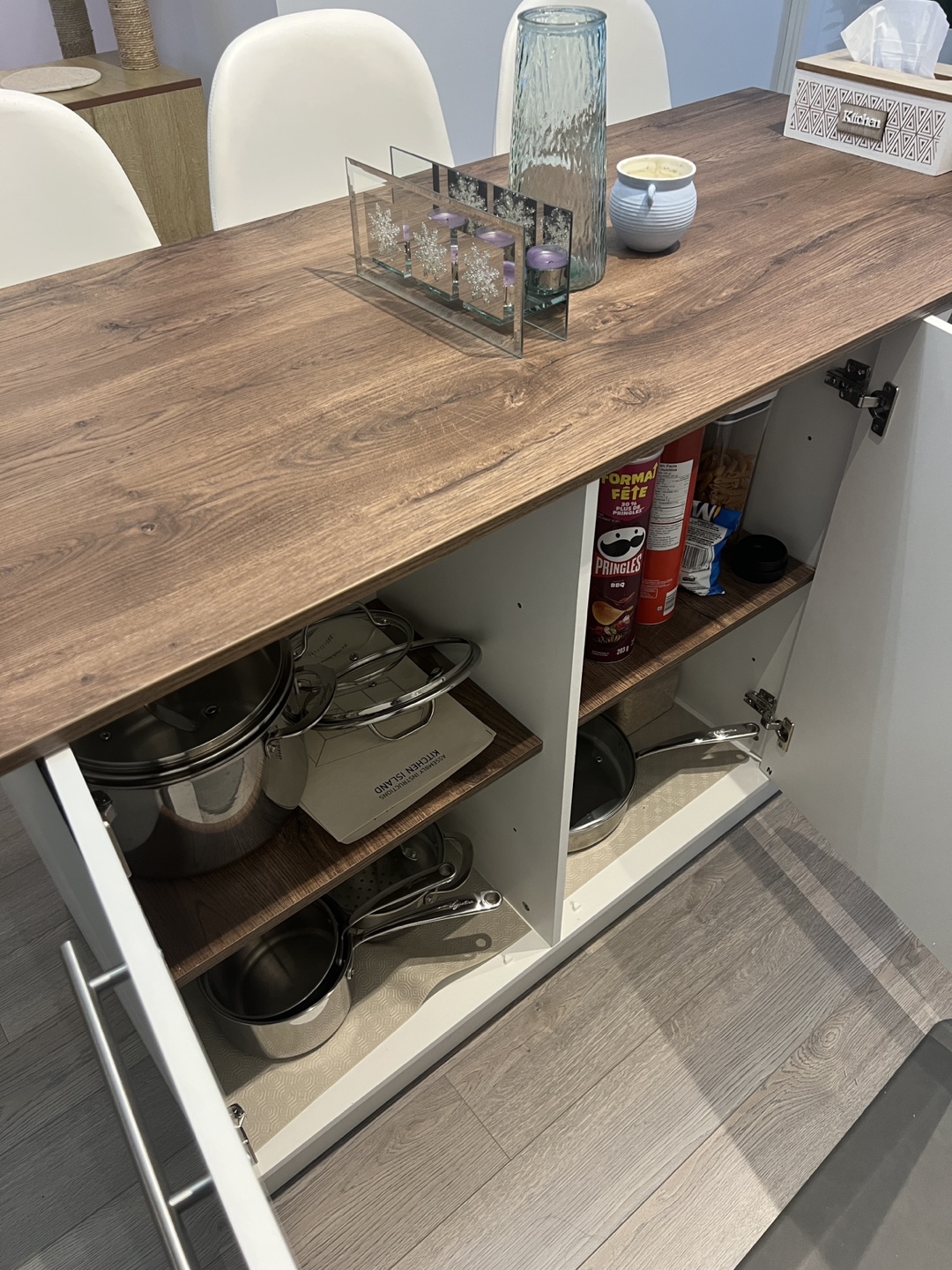 Kitchen Island with Shelves and Cabinets and Seating - photo 5
