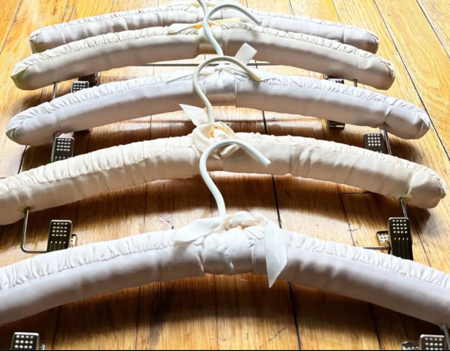 Satin Cushioned Hangers with Pant Clamps - Set of 5, Like New image indicator(3)