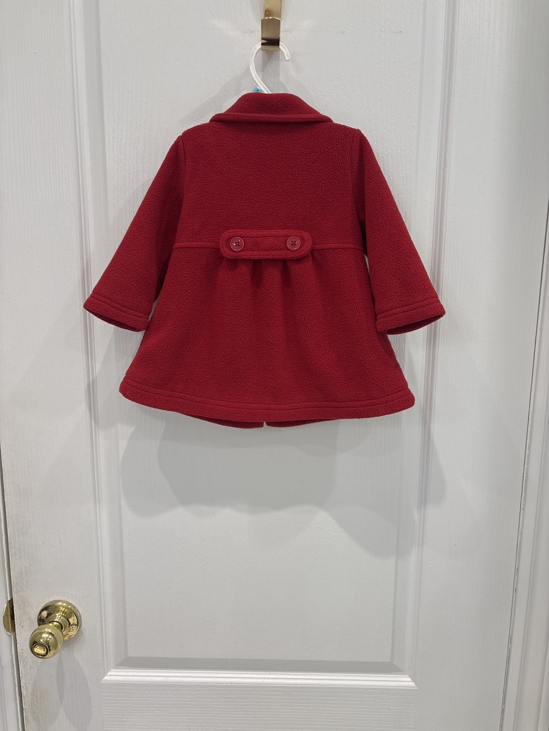 Elegant Red Baby Girl's Fleece Coat - Size 6-9 Months - photo 2