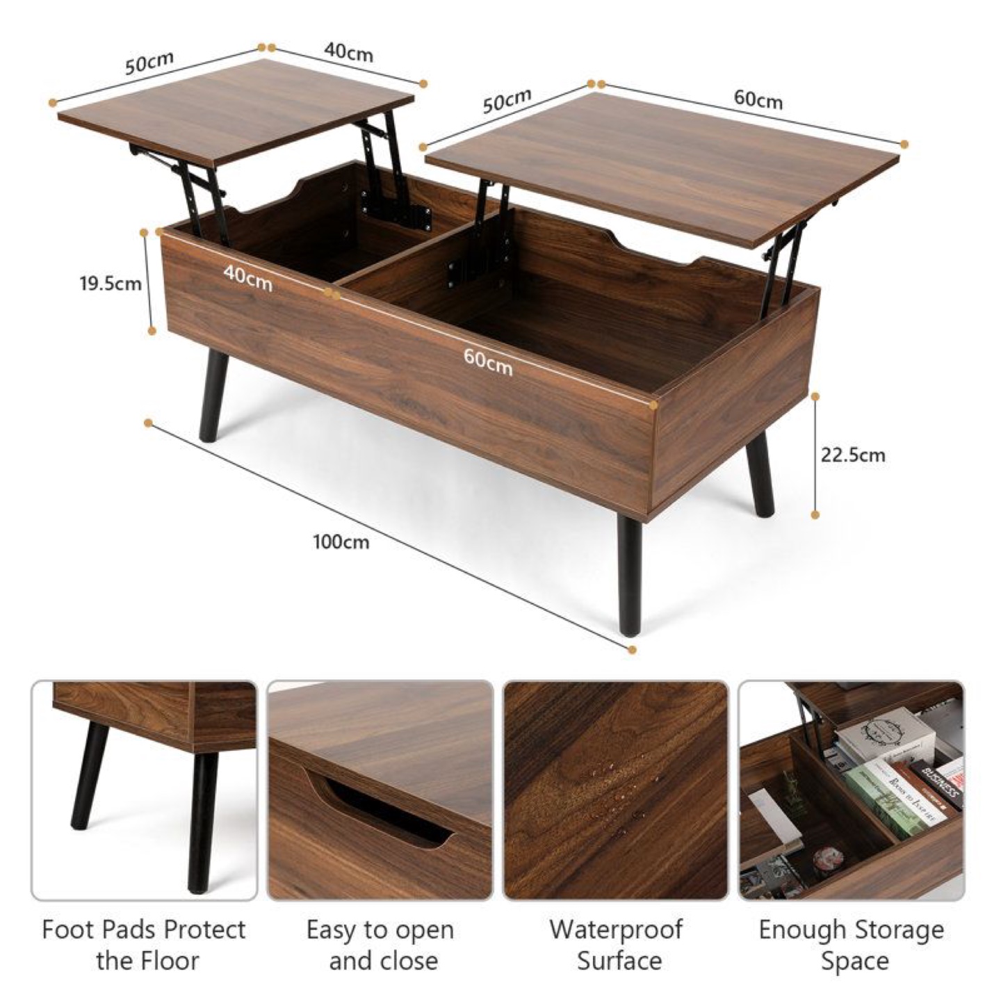 Lift-Top Coffee Table with Storage - photo 4