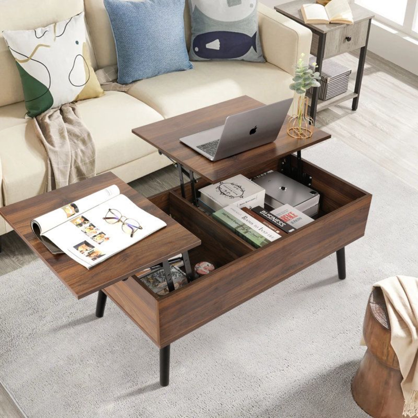 Lift-Top Coffee Table with Storage - photo 3