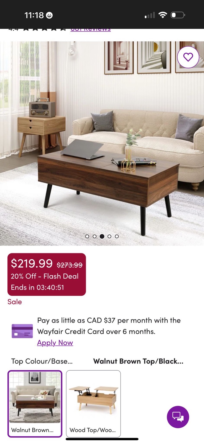 Lift-Top Coffee Table with Storage - photo 2