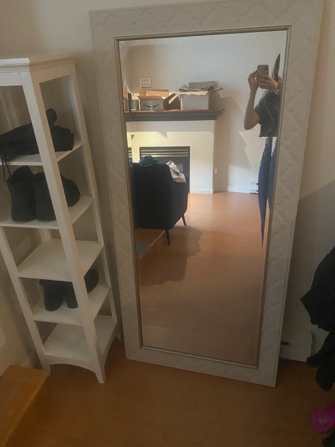 Large full length mirror ornate frame 64” x 31” image indicator(2)