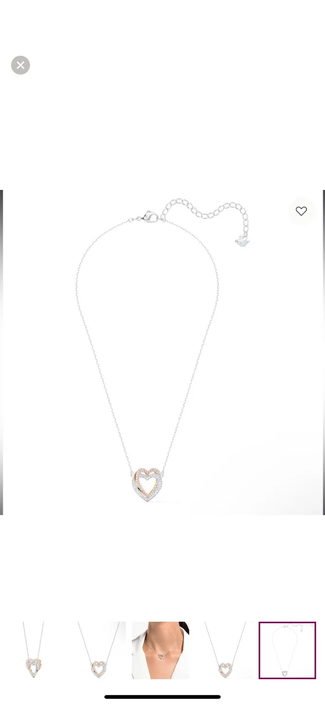 Swarovski Hyperbola Necklace Heart New no Box) image indicator(2)