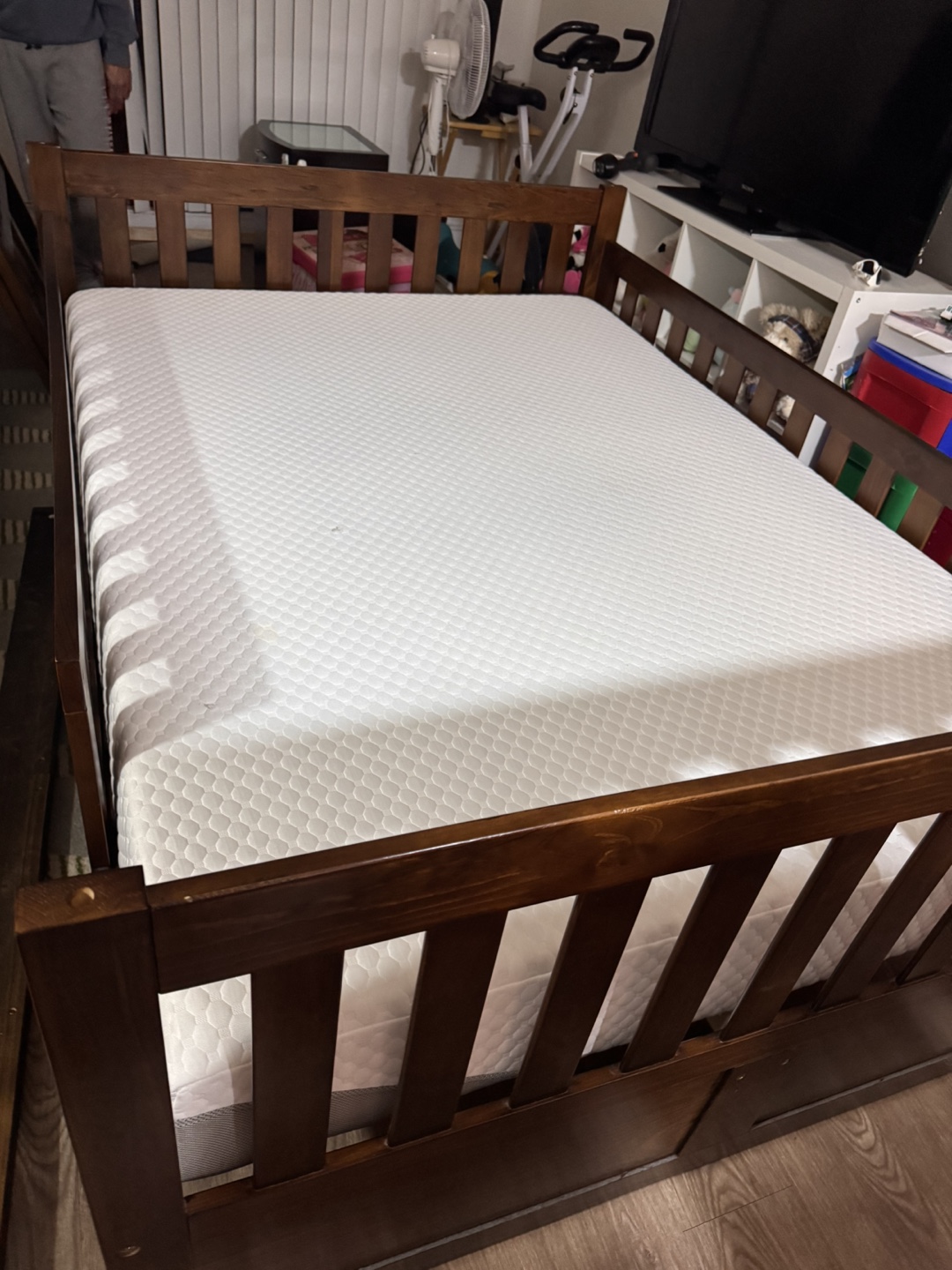 Double Bed Frame and Mattress with Guardrails - photo 2