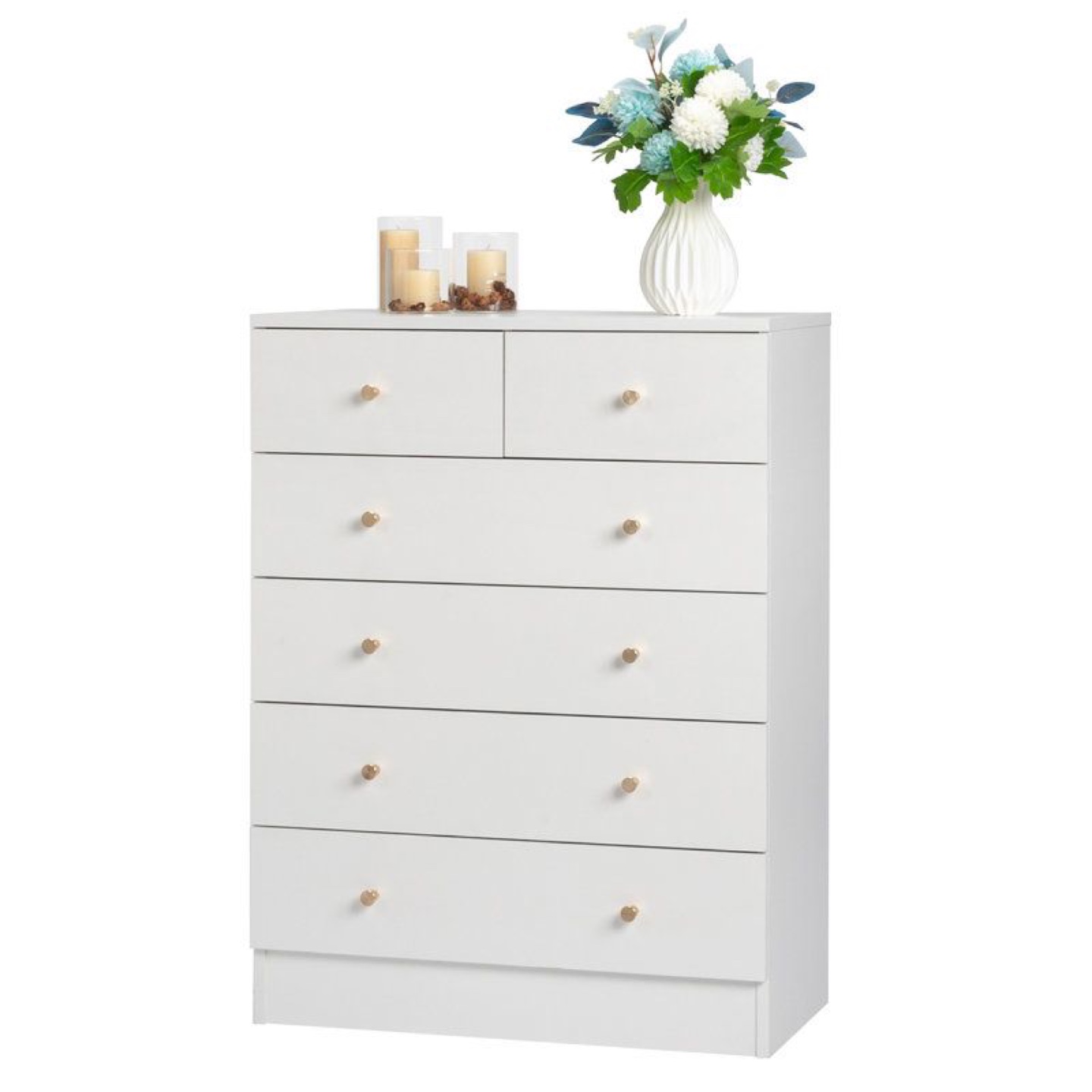 White 6-Drawer Chest of Drawers - photo 5