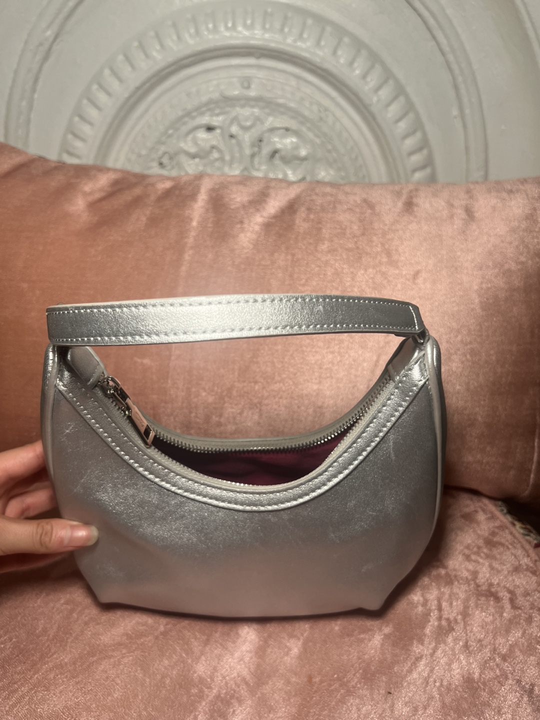 Betsey Johnson Silver Crystal Embellished Hobo Bag - photo 5