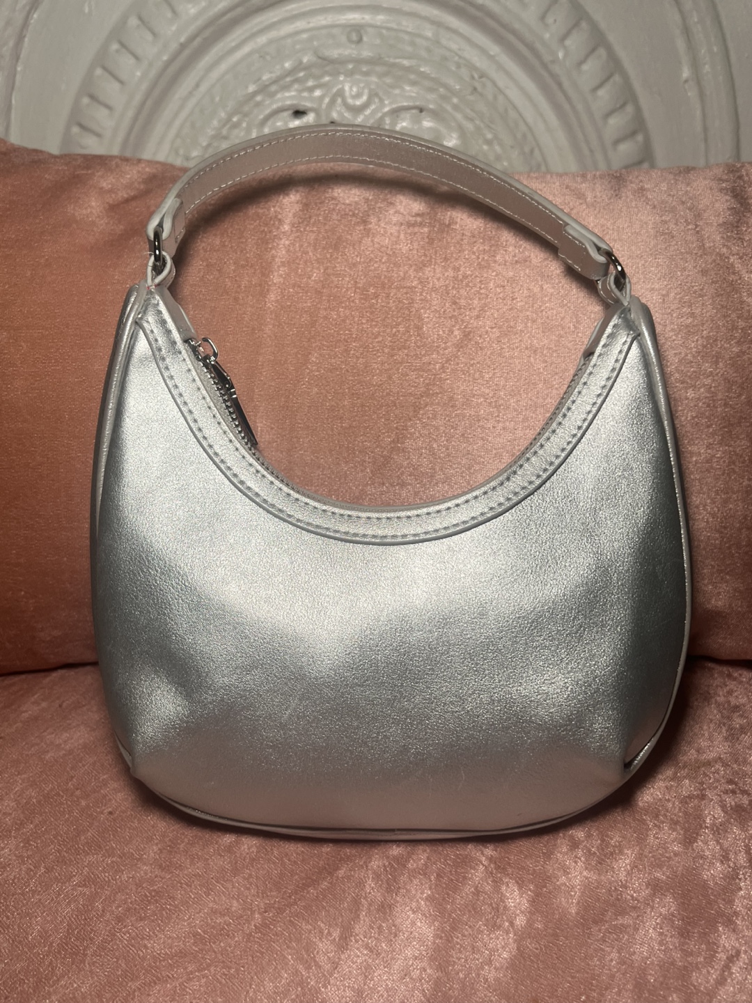 Betsey Johnson Silver Crystal Embellished Hobo Bag - photo 4