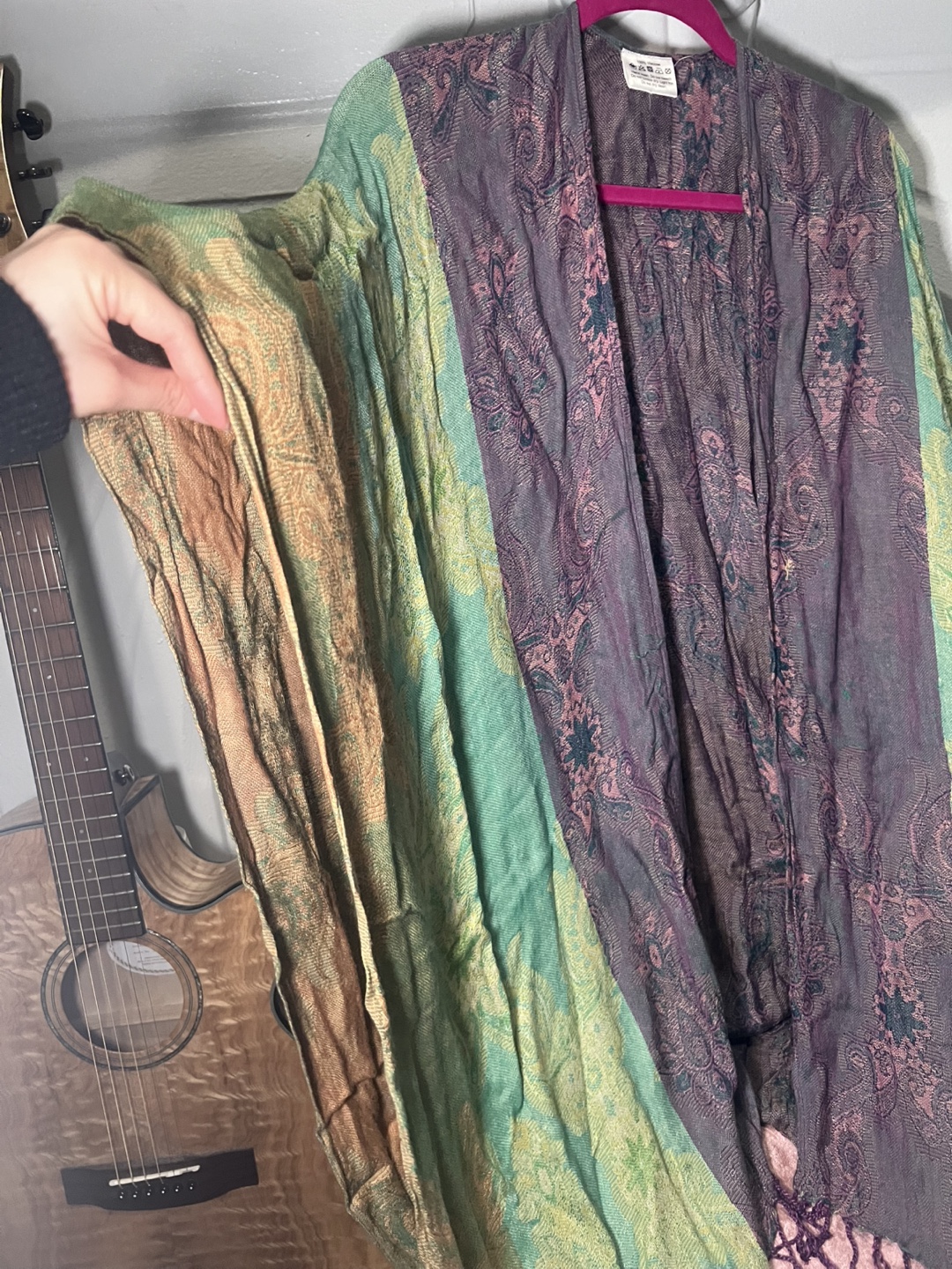 Earthbound Trading Co Unique patterned shawl/wrap kimono - photo 2