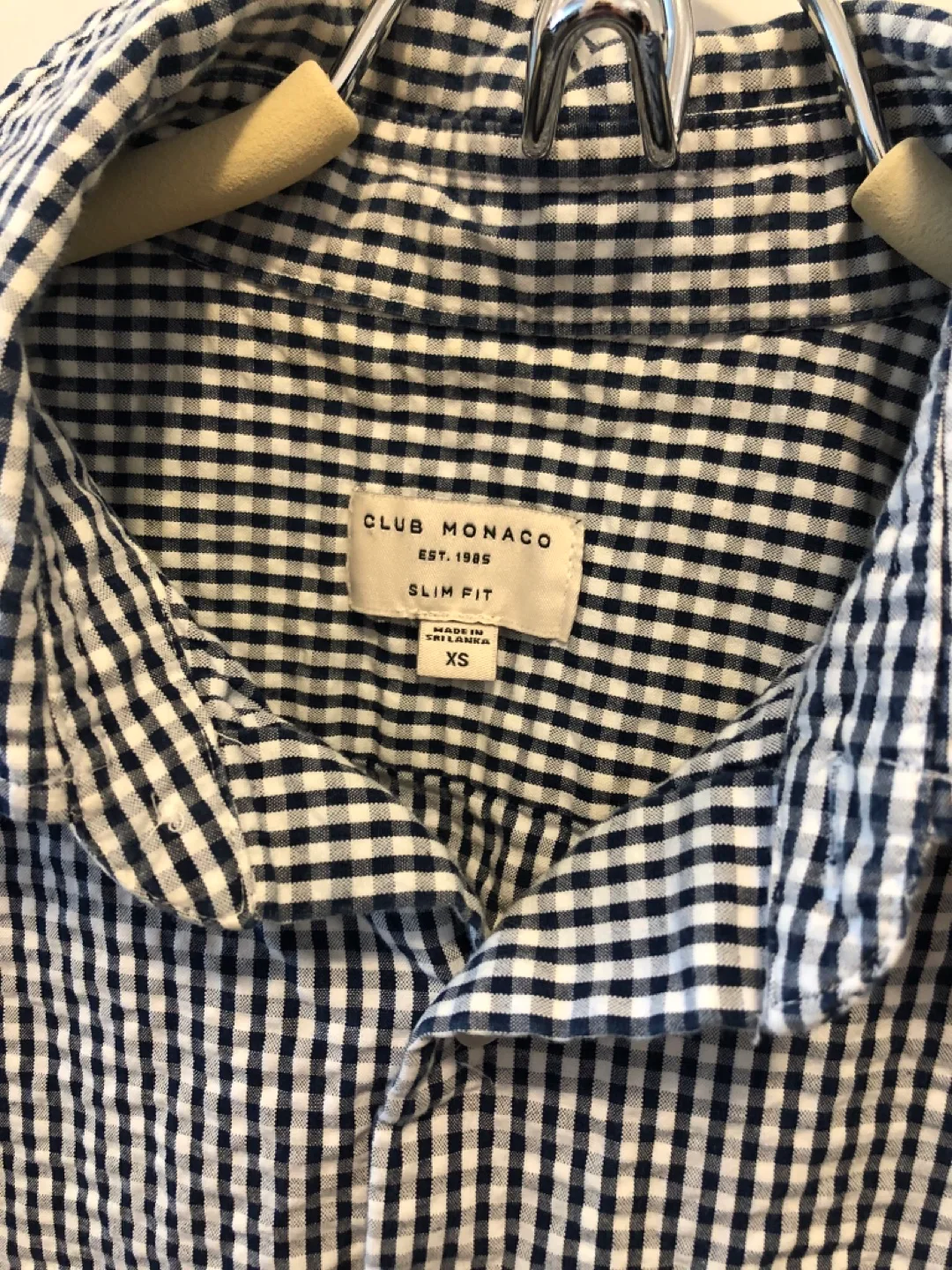 Club Monaco Men's Gingham Short Sleeve Shirt - Size XS image indicator(2)