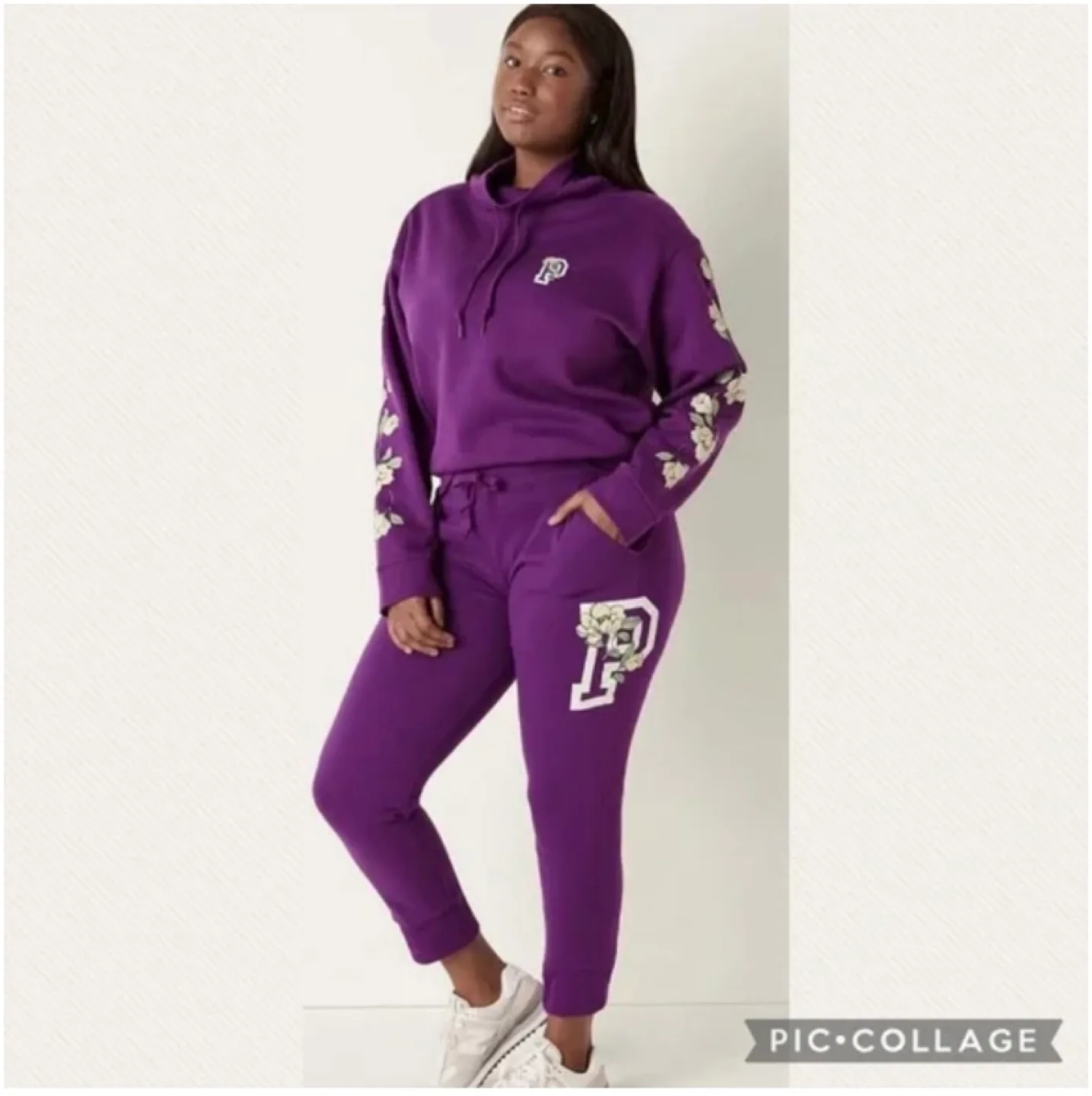 PINK VS Cowl Neck Sweatshirt matching sweatpants szXS image indicator(8)