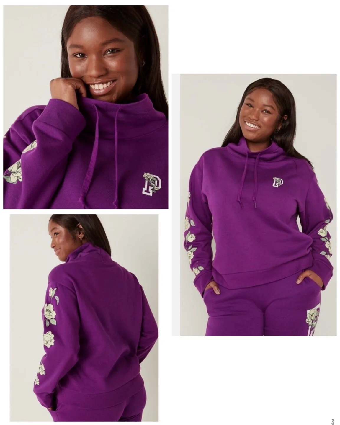 PINK VS Cowl Neck Sweatshirt matching sweatpants szXS image indicator(9)