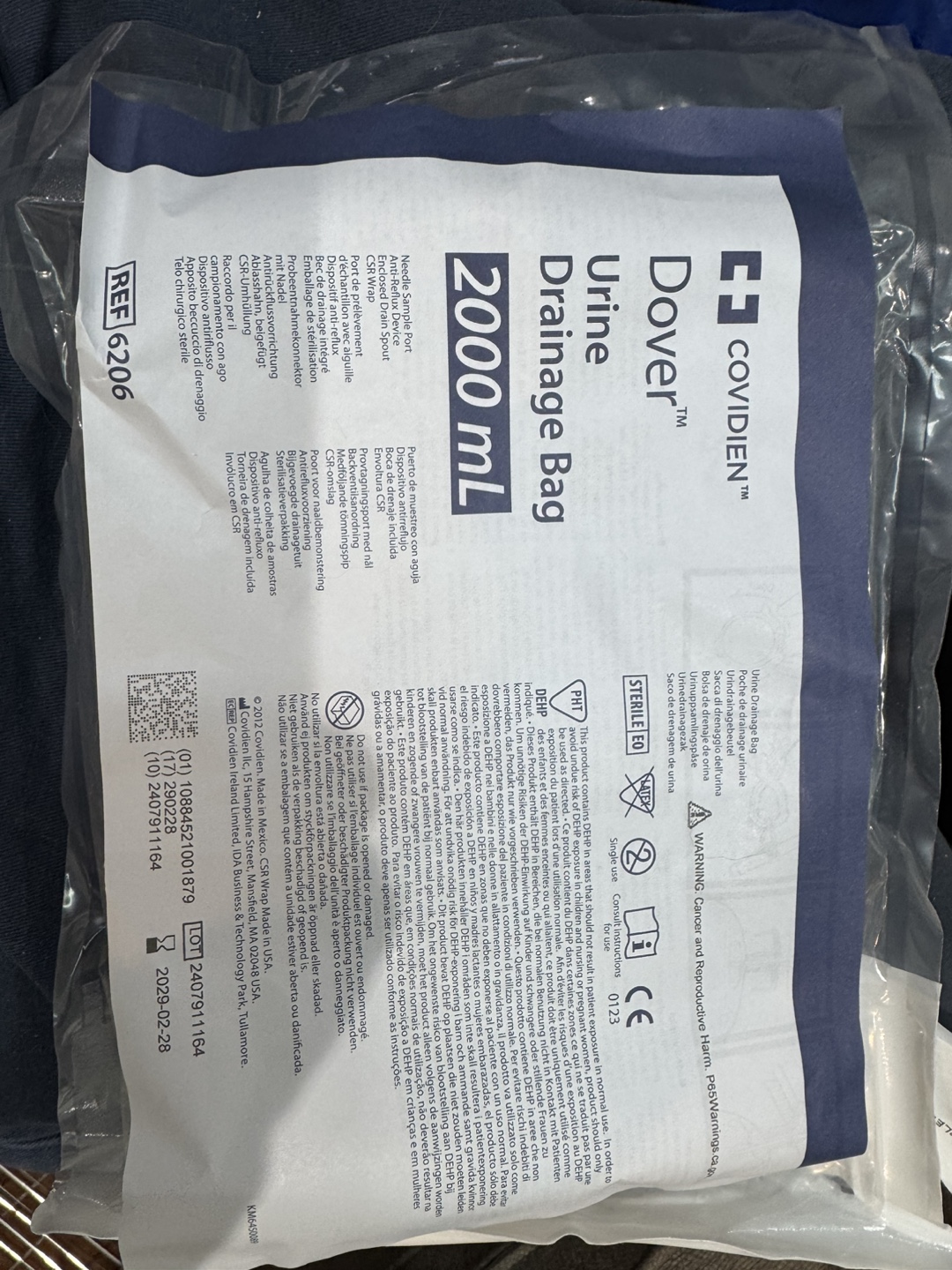 Covidien Dover 2000 mL Urine Drainage Bag - photo 2