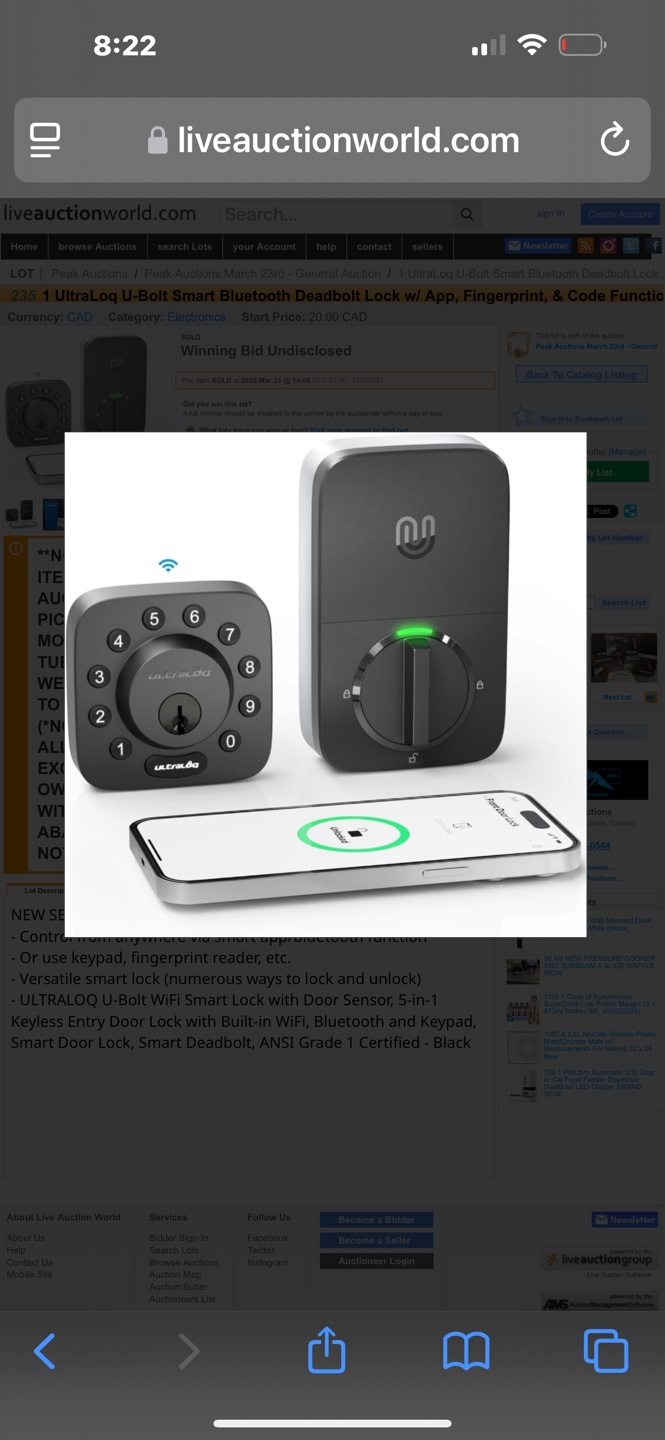 ULTRALOQ U-Bolt WiFi Smart Lock - Black