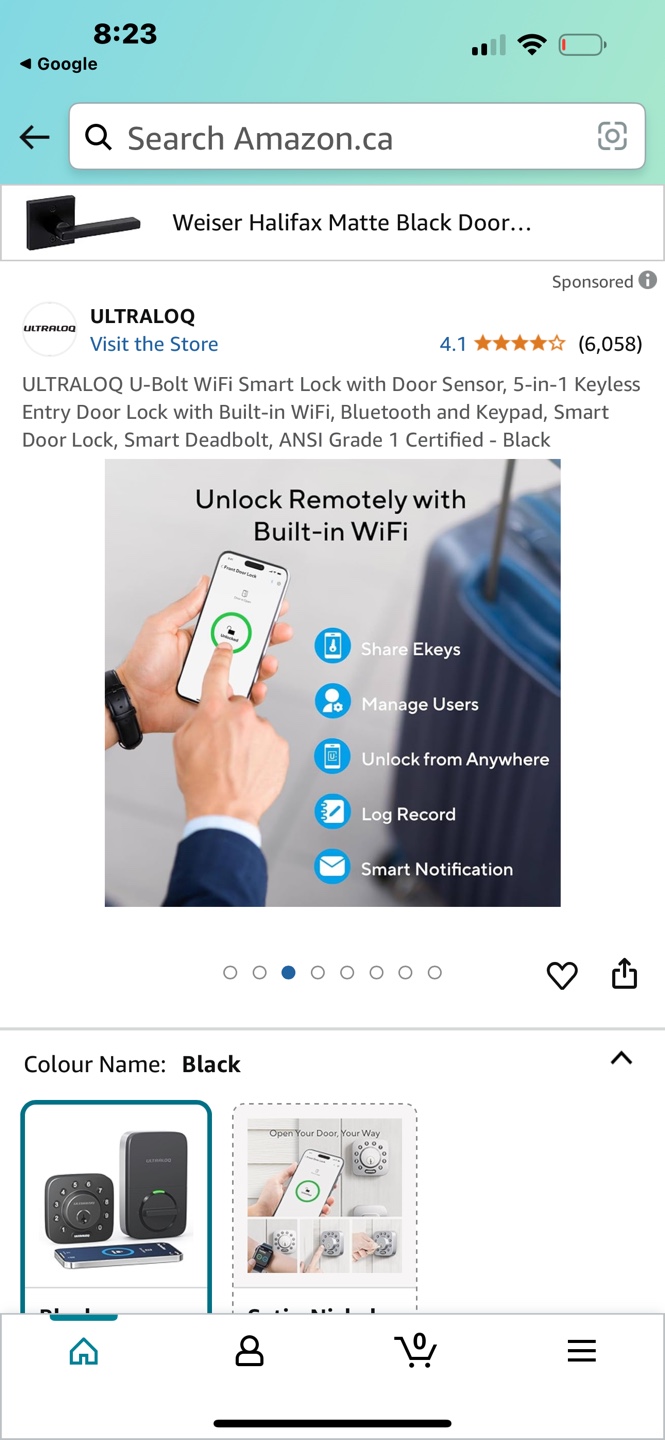ULTRALOQ U-Bolt WiFi Smart Lock - Black - photo 2