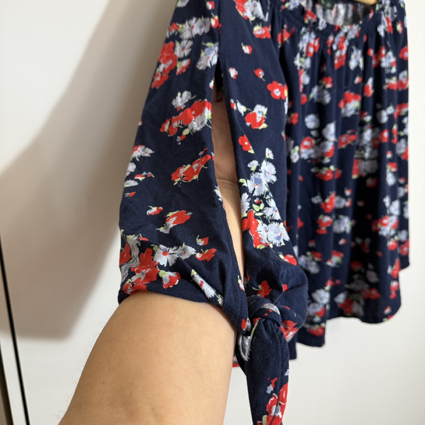 Lauren Ralph Lauren Navy Floral Off-the-Shoulder Blouse - photo 3