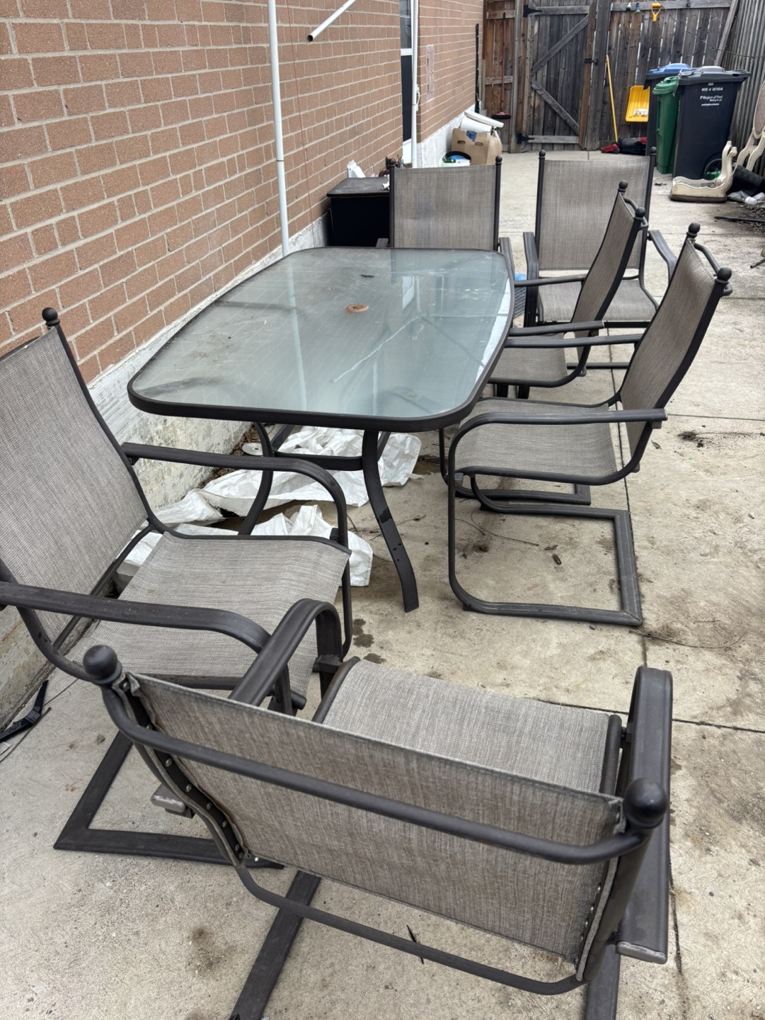 7-Piece Patio Set with Glass Top Table