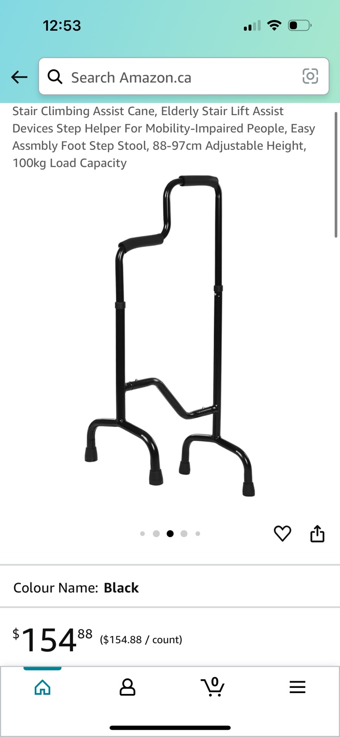 Stair Assist Cane - Adjustable Height - Black - photo 5