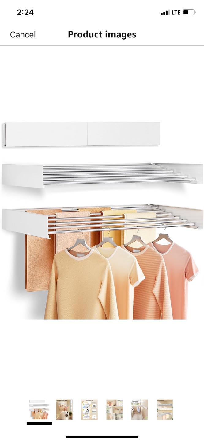 Wall-Mounted Clothes Drying Rack - 40"