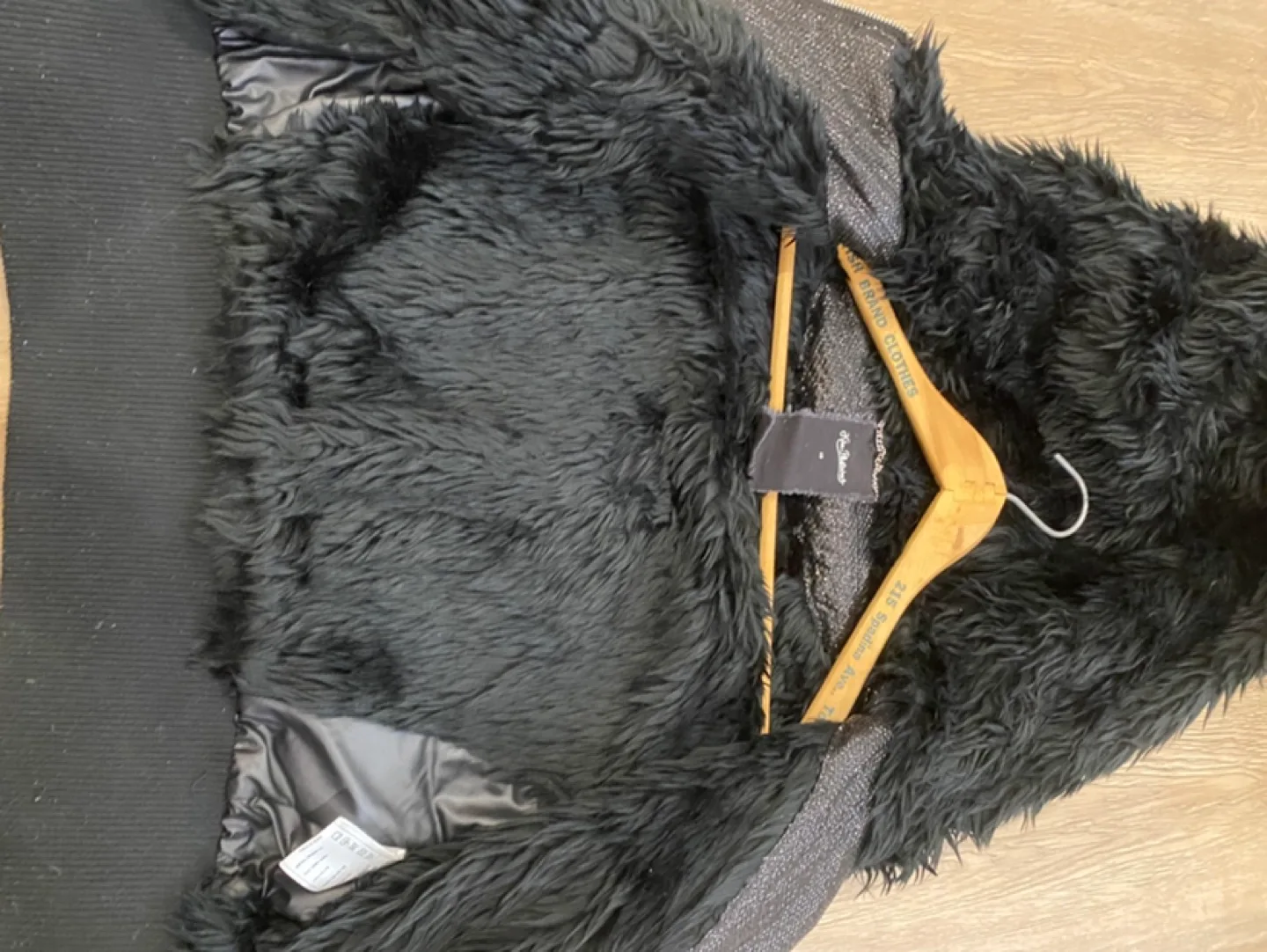 Black Faux Fur Hooded Jacket - Size XS image indicator(5)