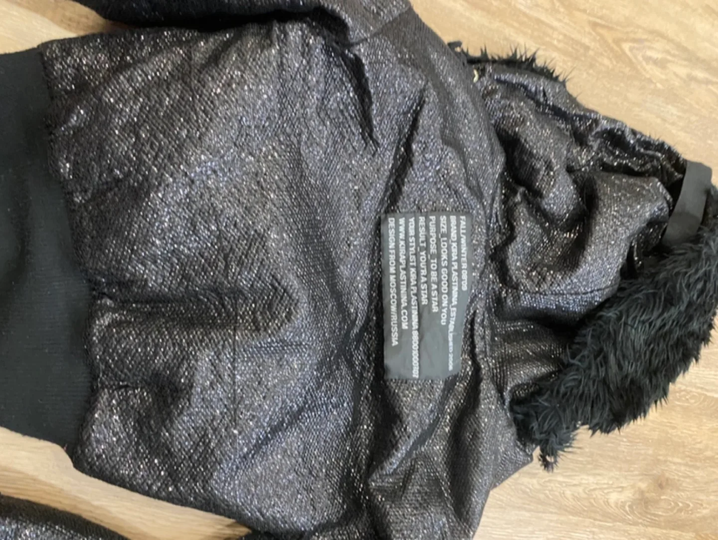 Black Faux Fur Hooded Jacket - Size XS image indicator(6)