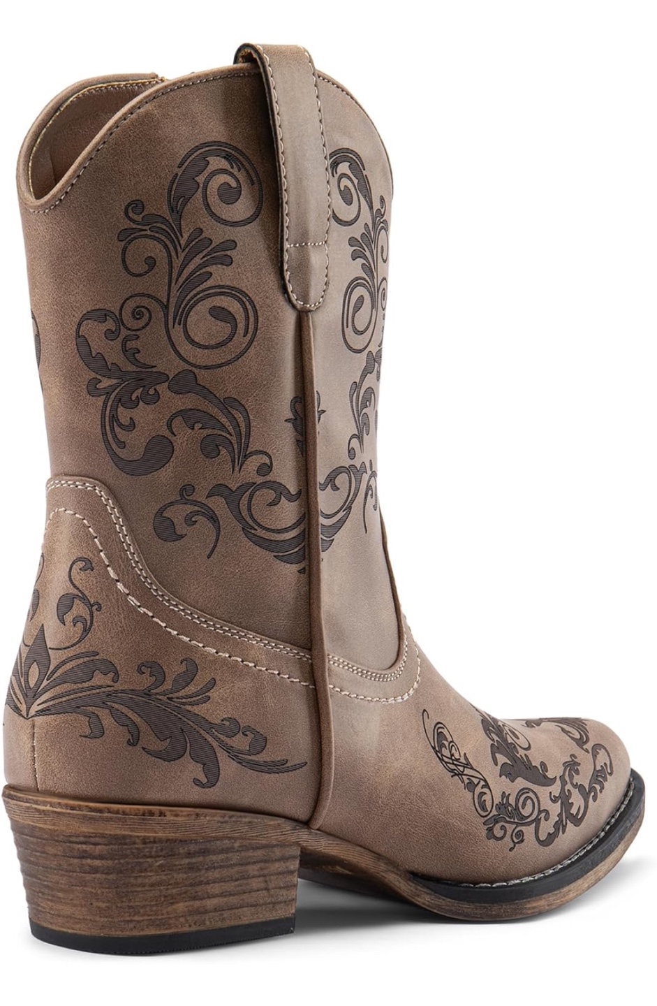 NEW! DREAM PAIRS Cowgirl Western Ankle Boots Low Chunky Heel - photo 3