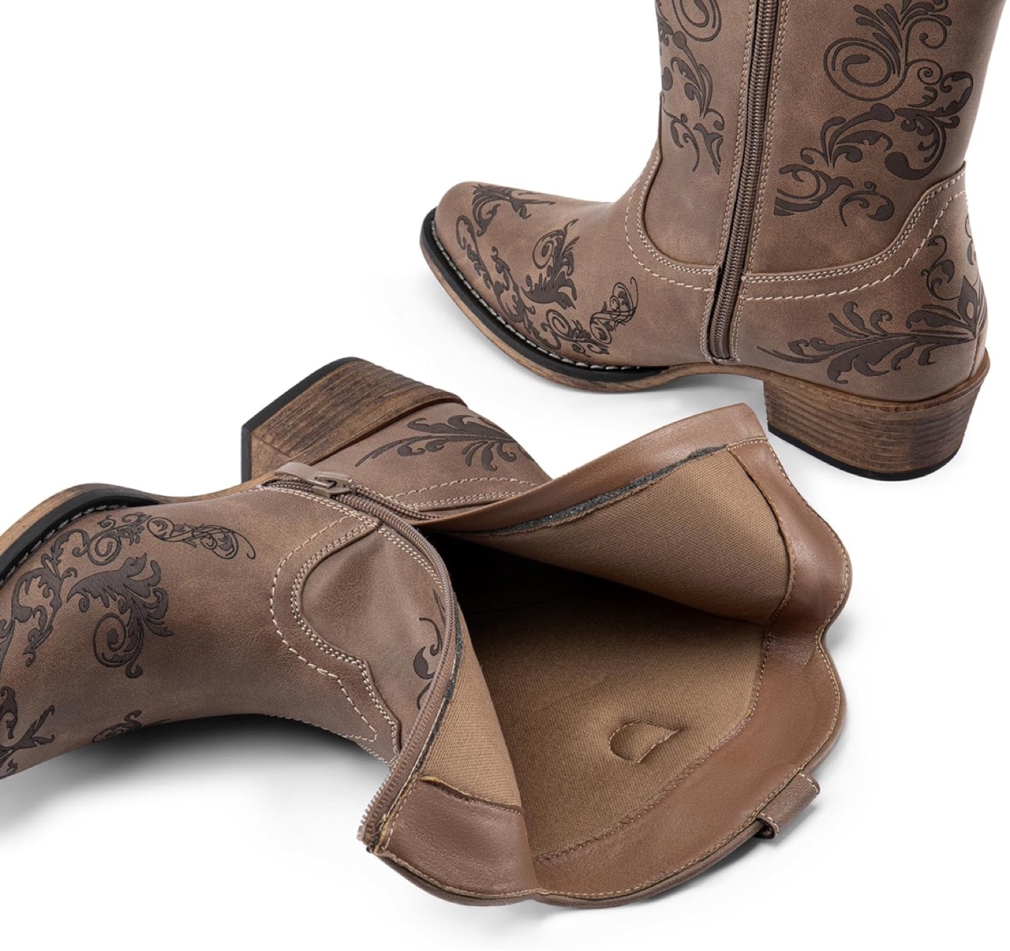 NEW! DREAM PAIRS Cowgirl Western Ankle Boots Low Chunky Heel - photo 5