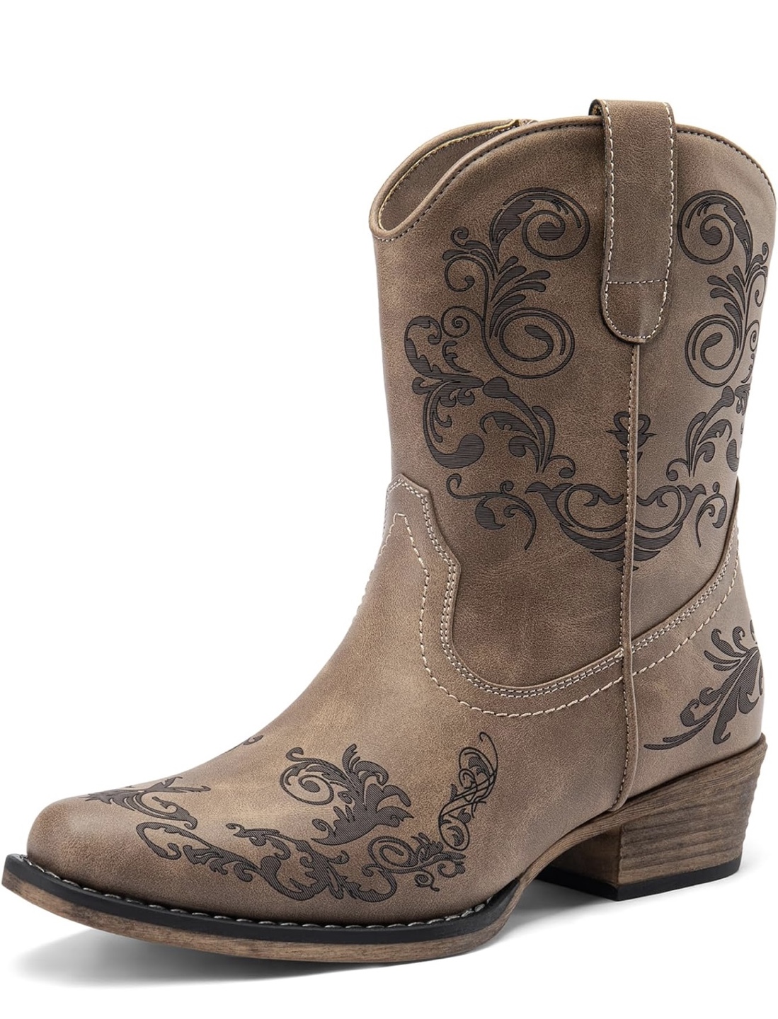 NEW! DREAM PAIRS Cowgirl Western Ankle Boots Low Chunky Heel