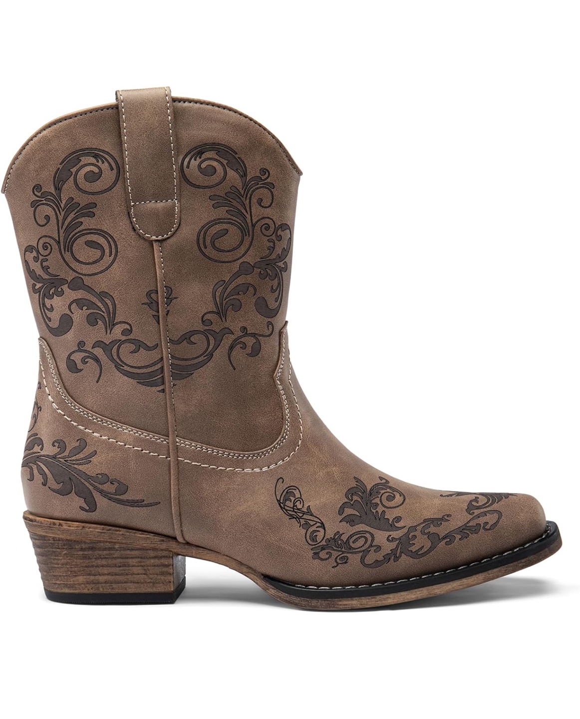 NEW! DREAM PAIRS Cowgirl Western Ankle Boots Low Chunky Heel - photo 2