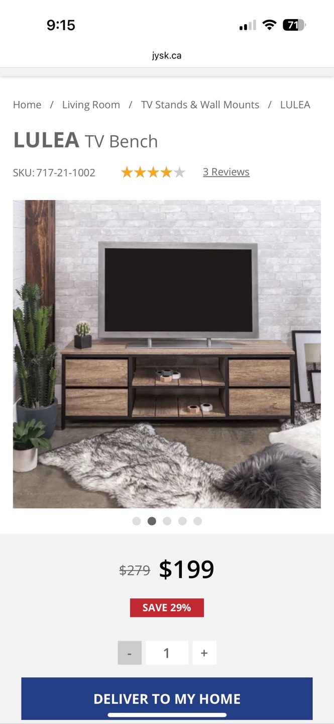 JYSK LULEA TV Bench - Excellent Condition - photo 2
