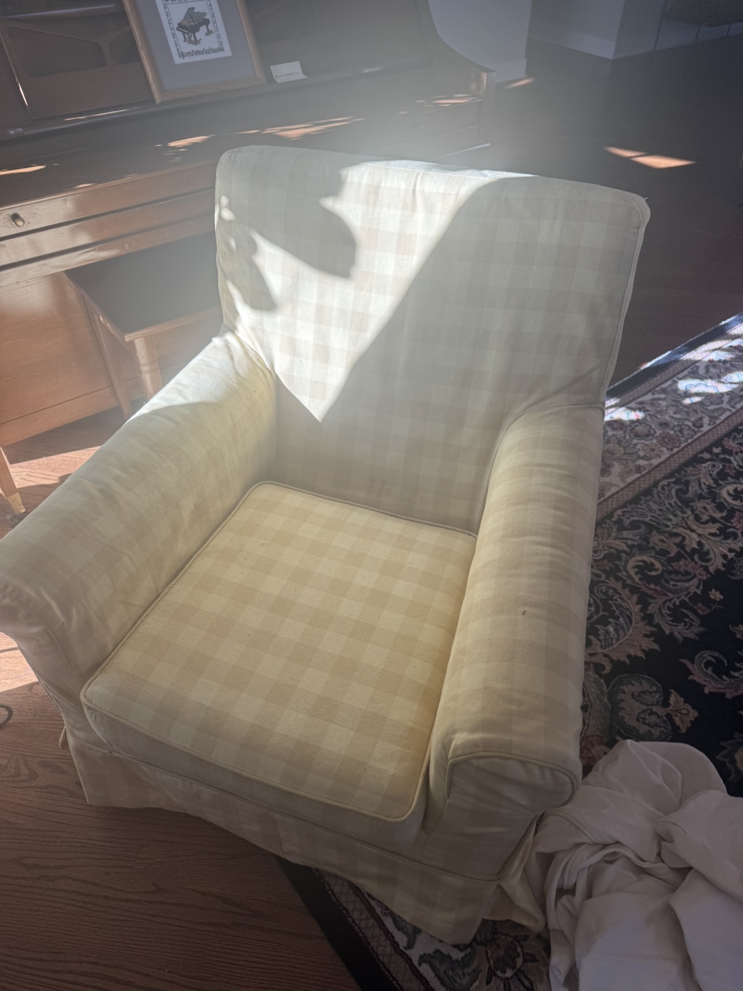 Free IKEA chair with replacement cover and ottoman - photo 2