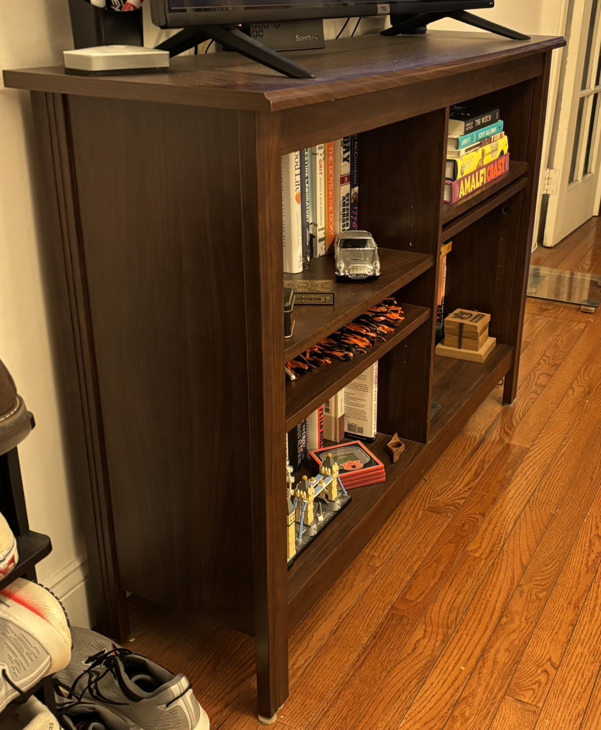 Dark Brown Wooden Bookcase/Media Console - photo 2