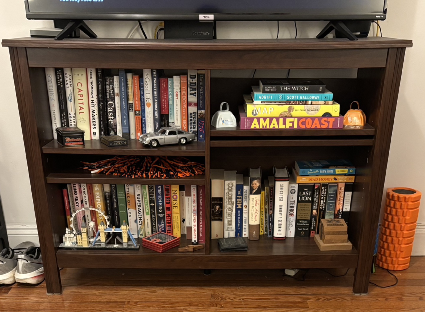Dark Brown Wooden Bookcase/Media Console