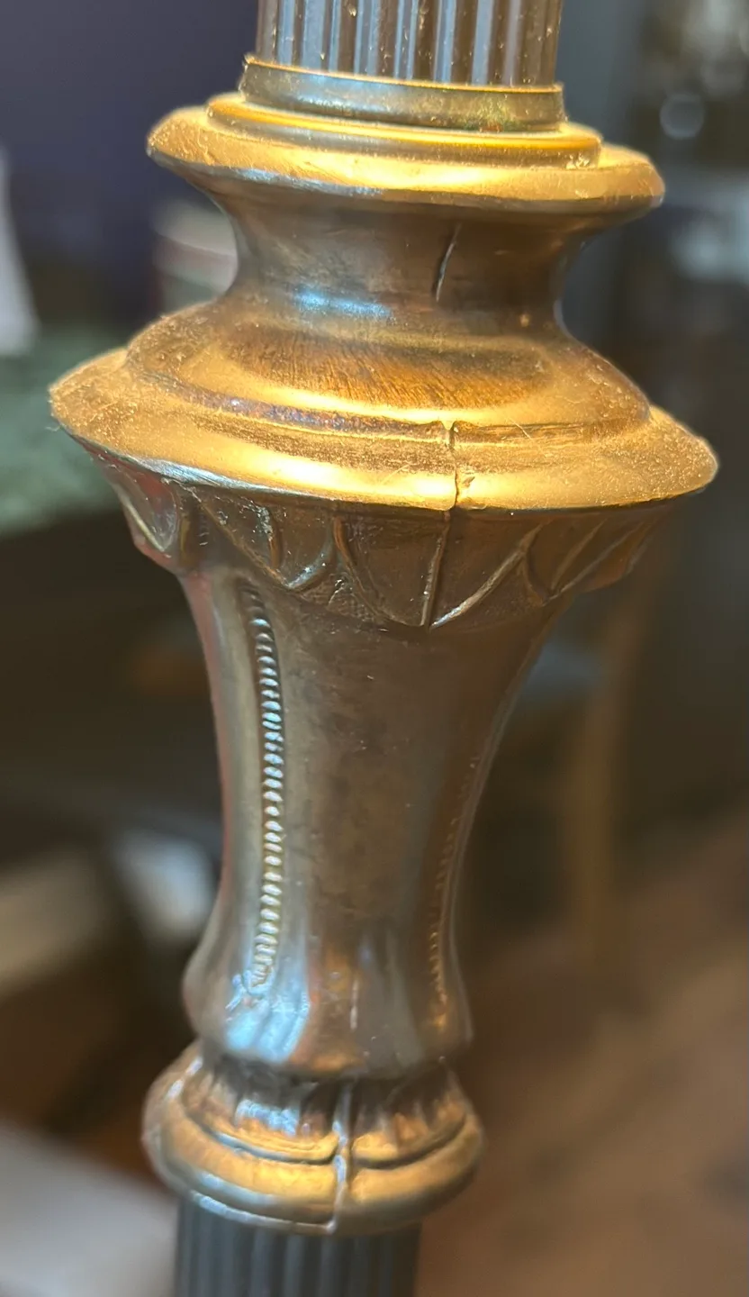 Ornate Floor Lamp with Bell Shade image indicator(3)