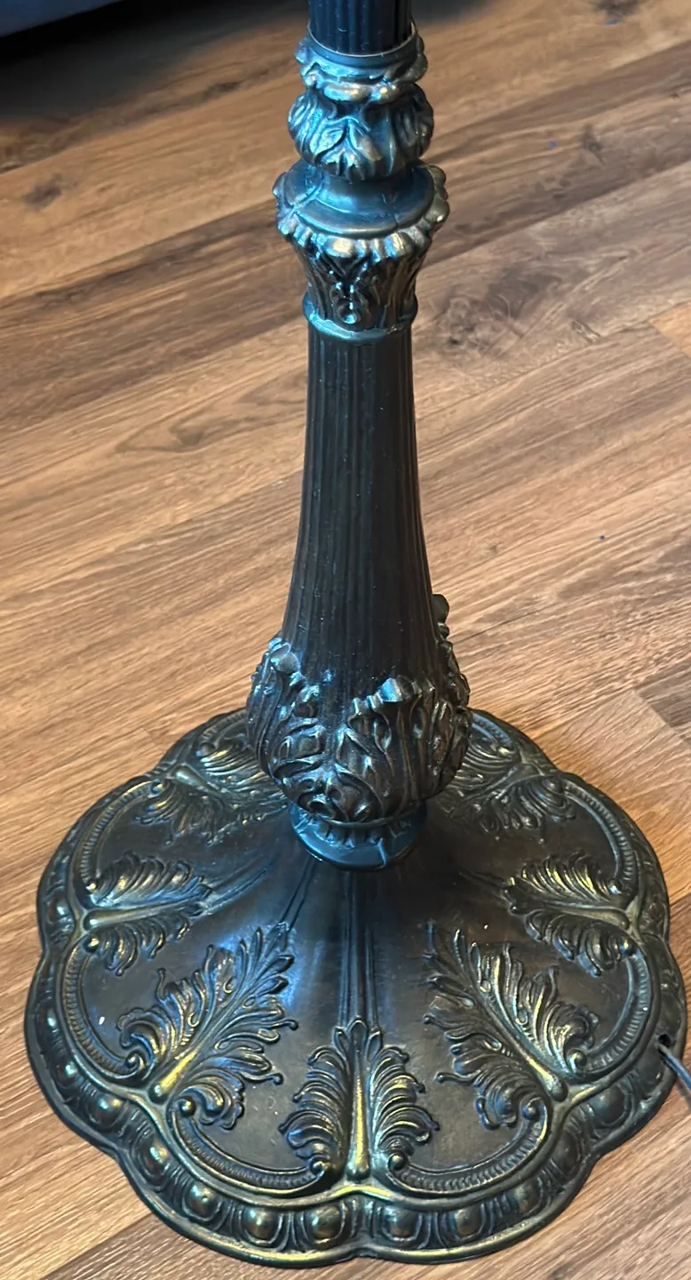 Ornate Floor Lamp with Bell Shade image indicator(4)