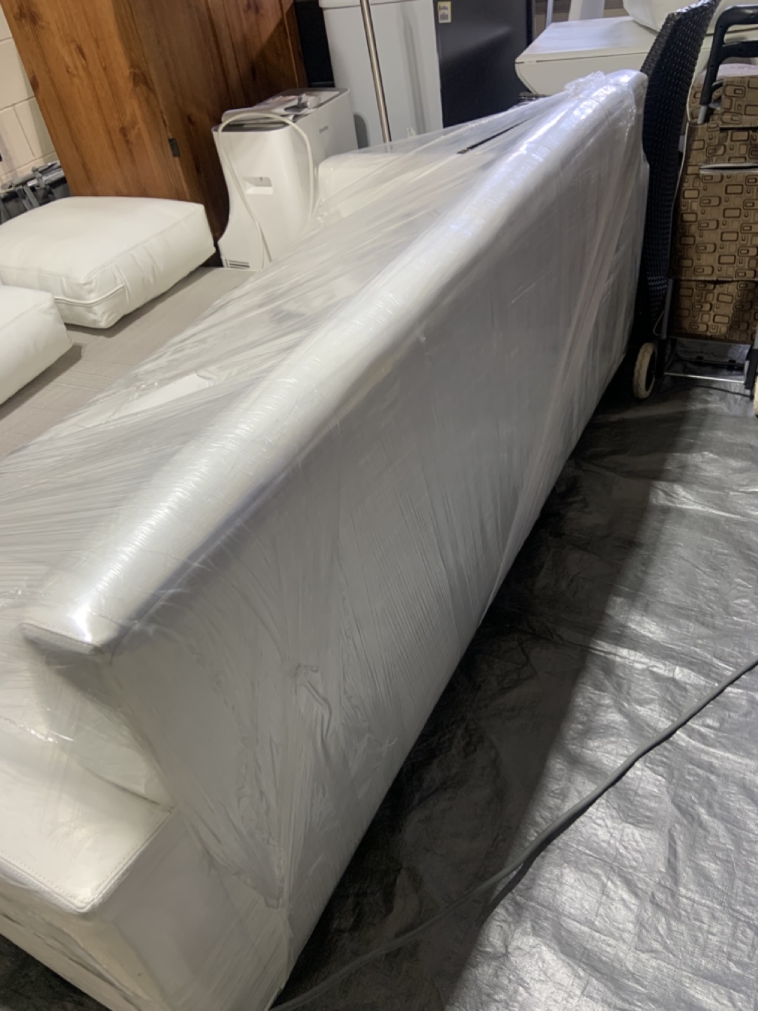 White Leather Sofa - photo 2
