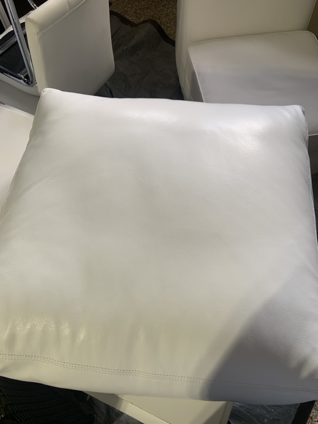 White Leather Sofa - photo 3