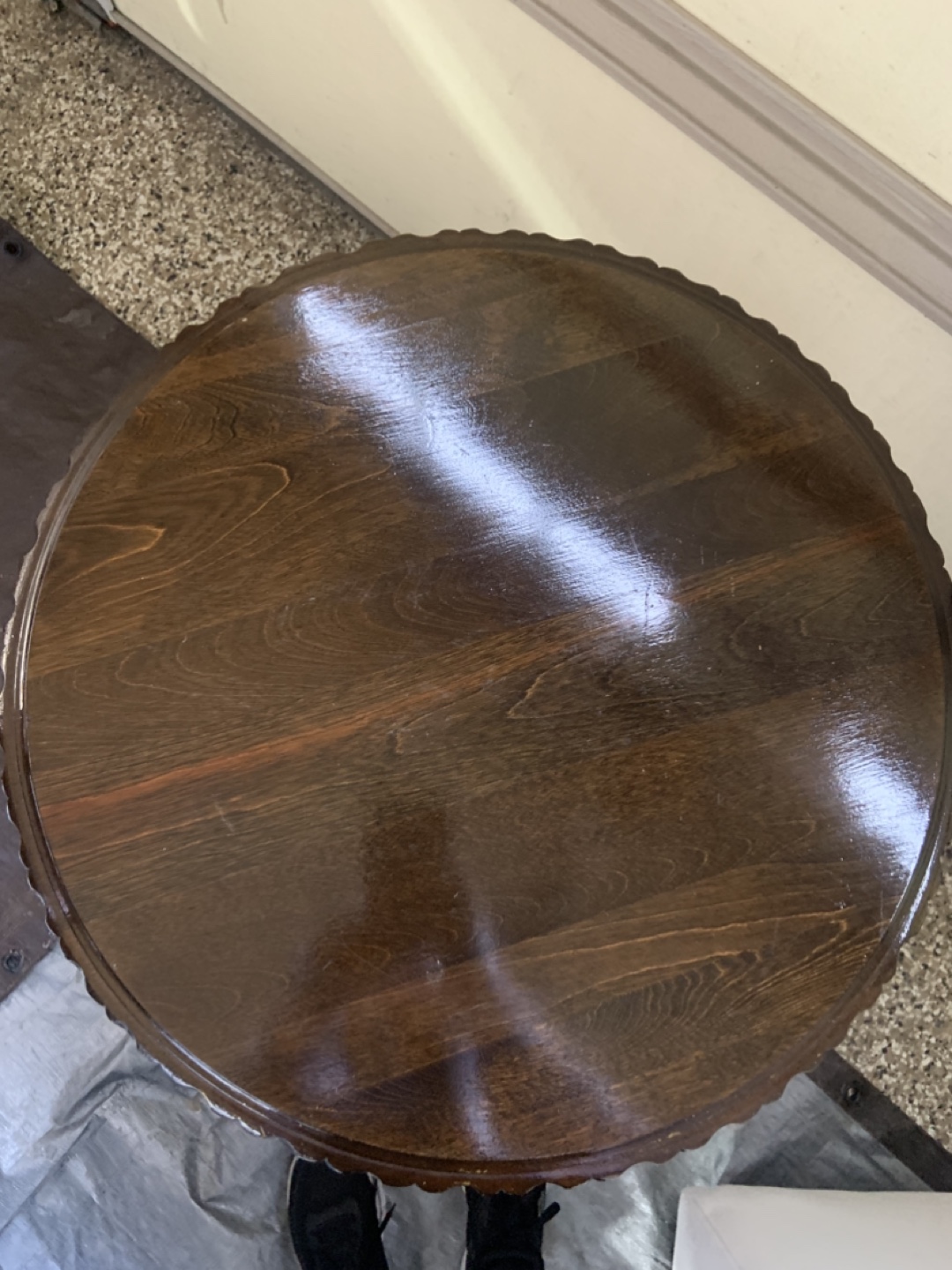 Dark Wood Round Accent Table - photo 2
