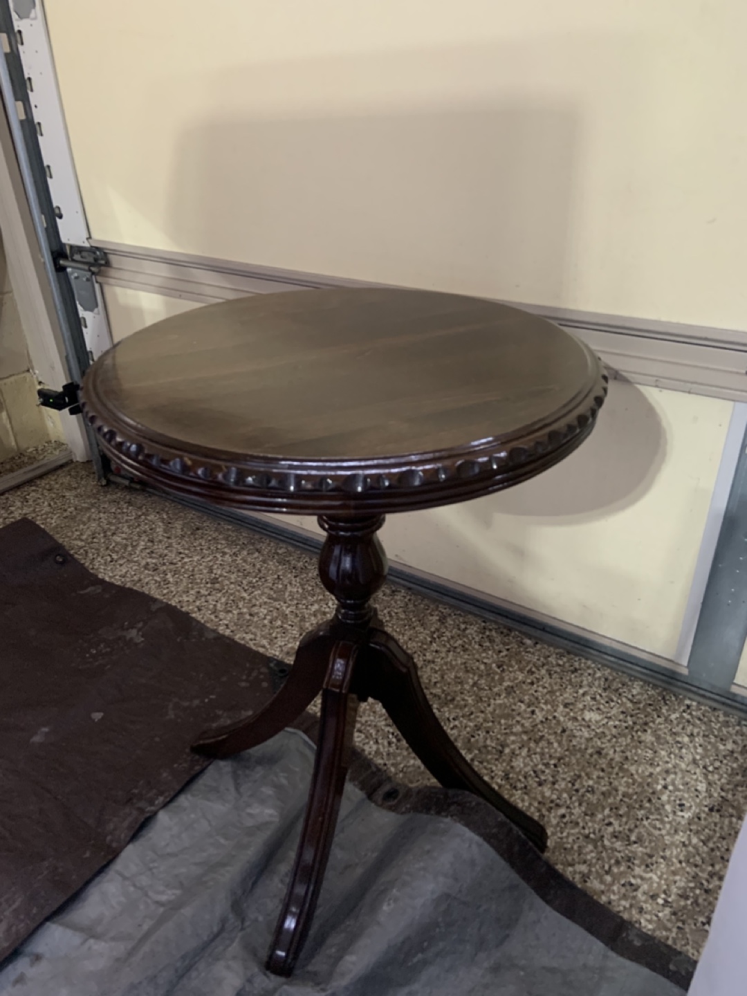 Dark Wood Round Accent Table