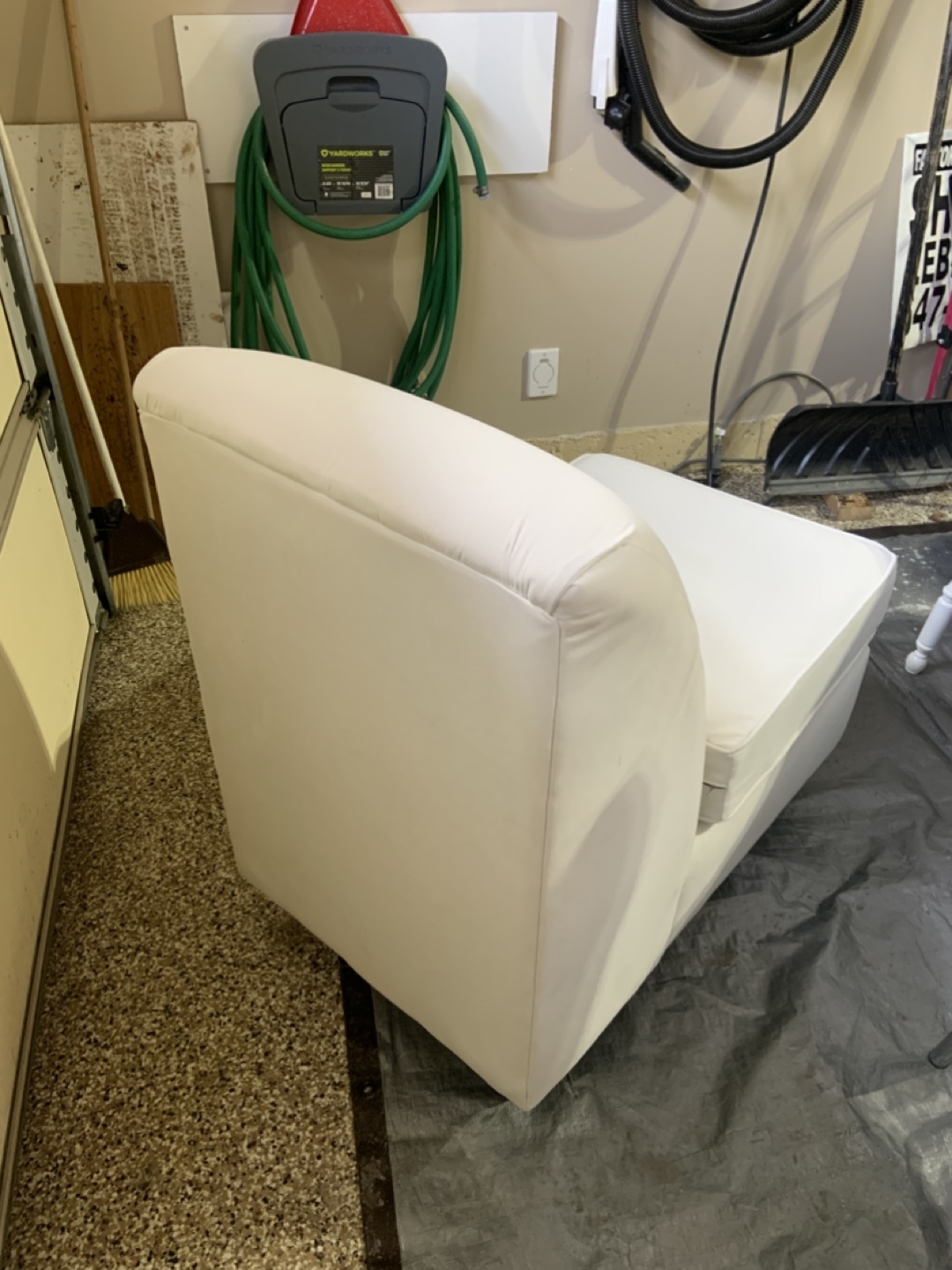 White Upholstered Accent Chair - photo 2