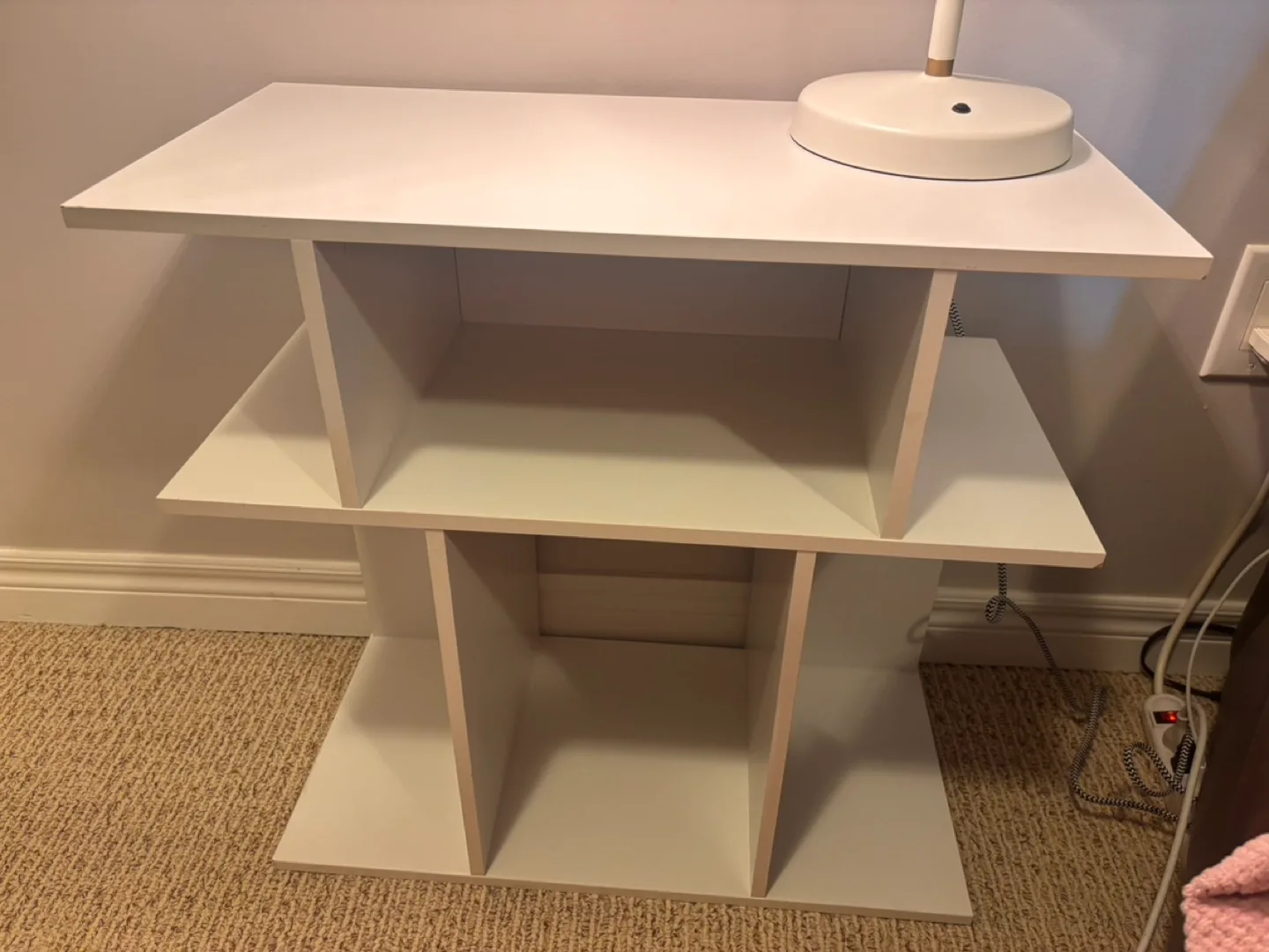 White Modern Storage Shelf/Side Table thumbnail