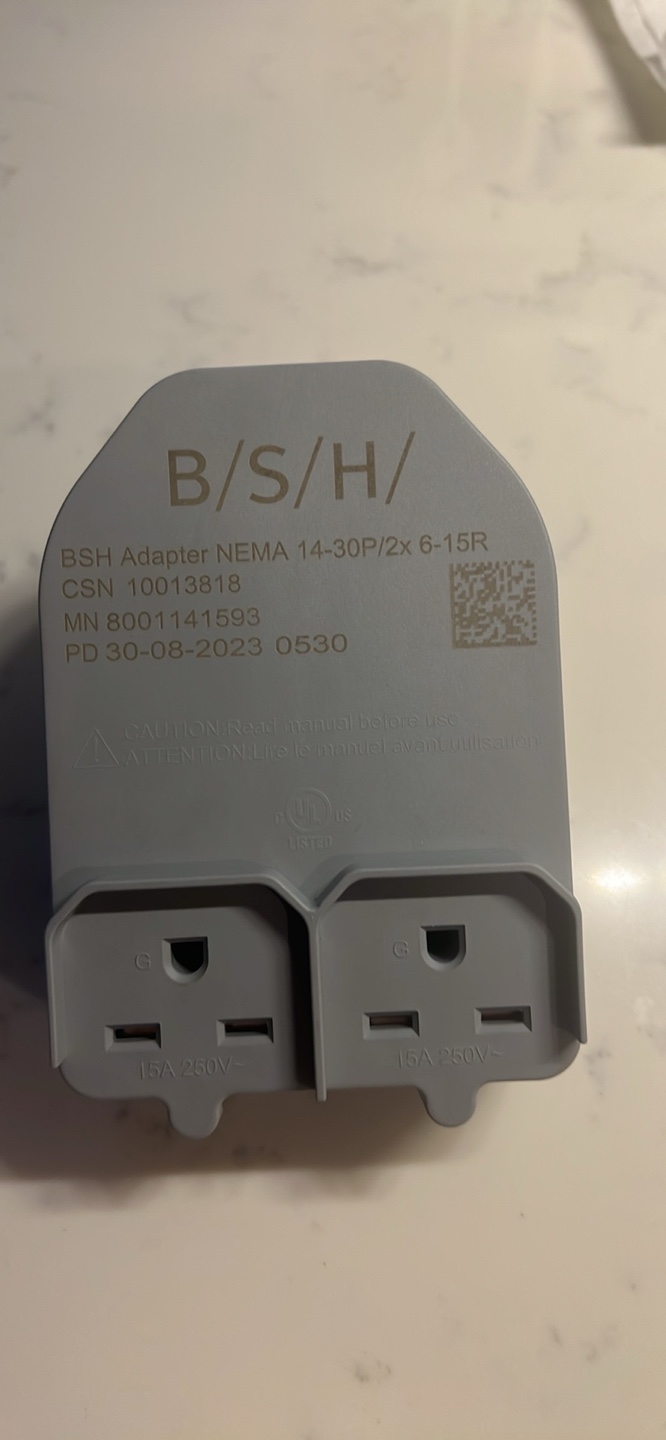 BSH Adapter NEMA 14-30P/2x 6-15R Power Adapter