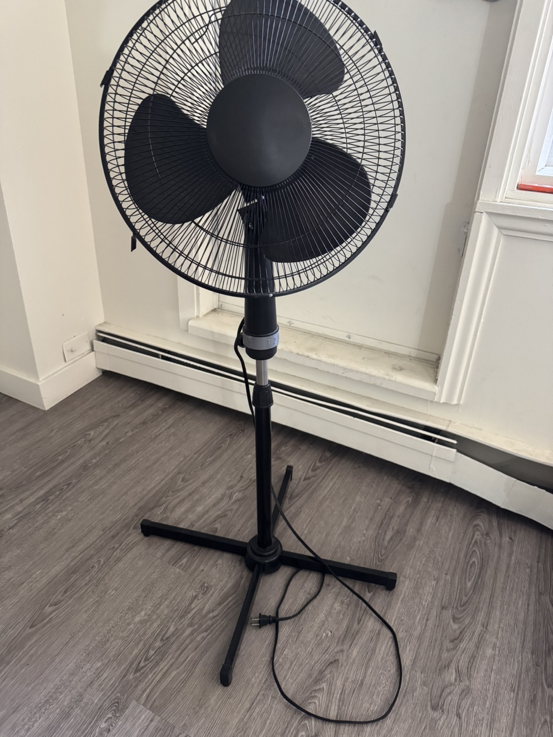 Black pedestal fan