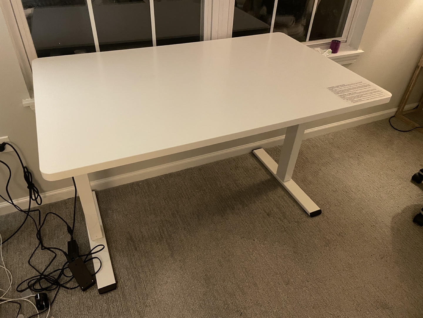 White Electric Standing Desk
