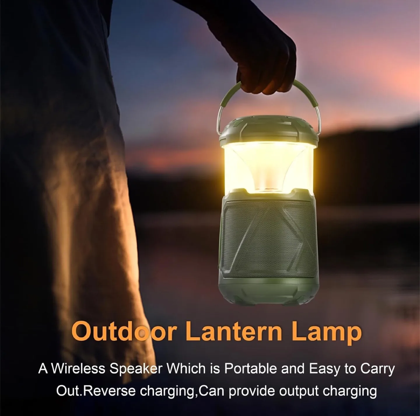 Portable Camping Lantern Speaker with Bluetooth 5.0 image indicator(6)