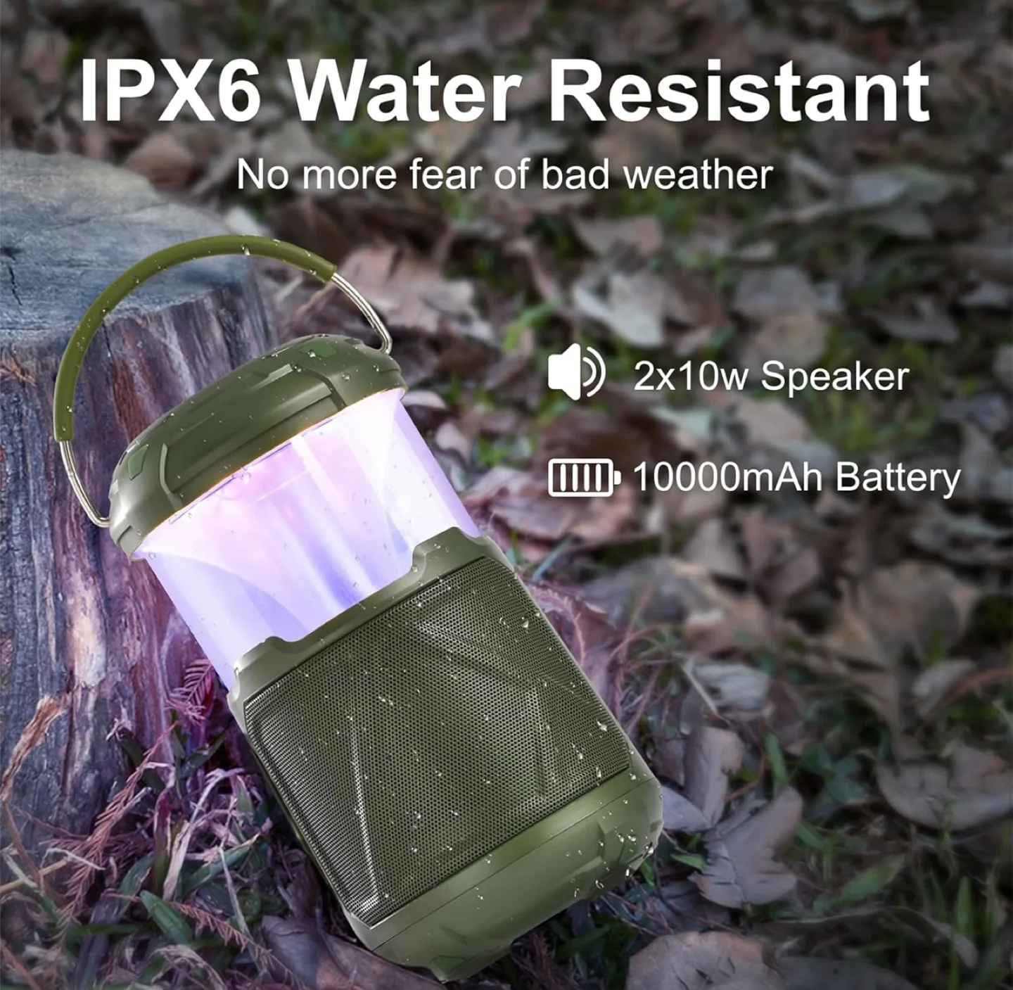 Portable Camping Lantern Speaker with Bluetooth 5.0 image indicator(4)