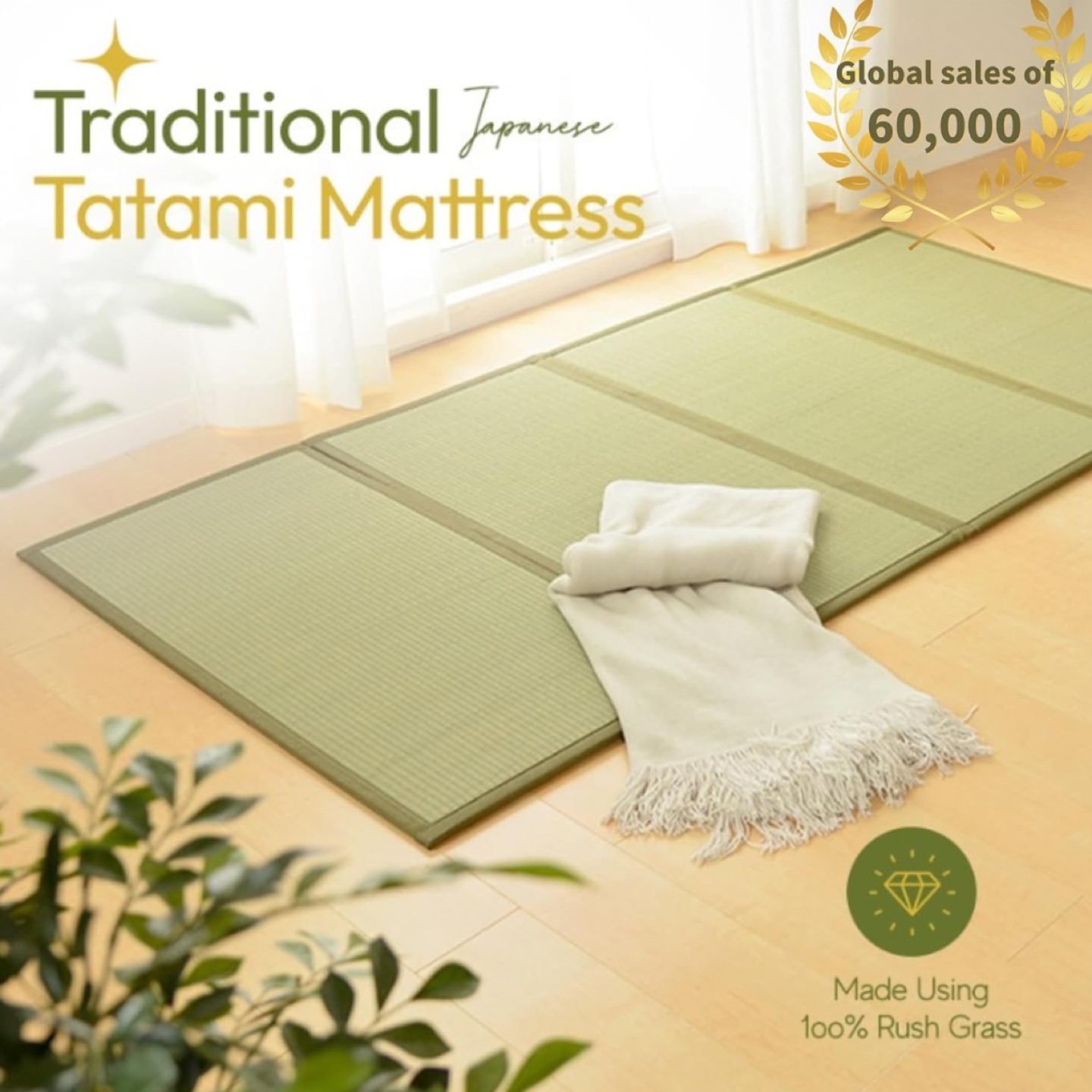 2x Traditional Japanese Tatami Mats - 61” x 78” - photo 4